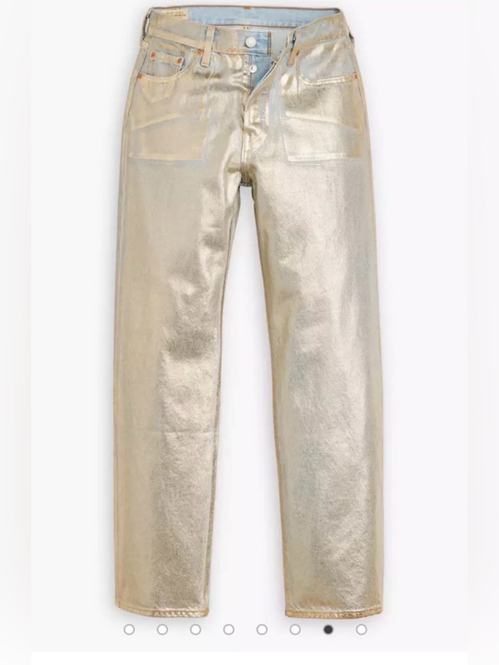 Levi's 501 '90s Ankle Jeans Metallic Silver NWOT 28x27